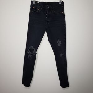 Levi's 501 Distressed 'Skinny in Wild Bunch' Jeans || Women's Size: W 25 × L 28
